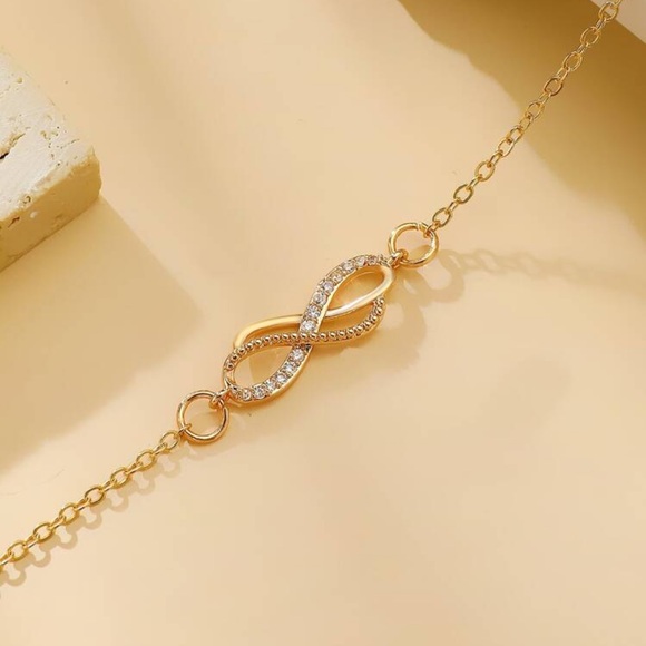 2/$10 NEW! Double Infinity Anklet Bracelet Beach Summer Geometric Pendant - Picture 4 of 6